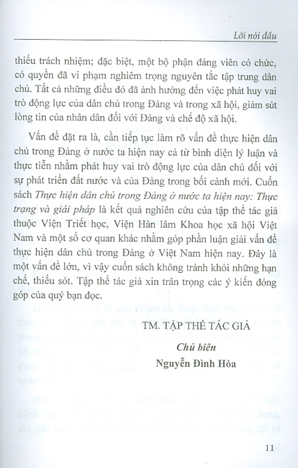 Thực Hiện Dân Chủ Trong Đảng Ở Nước Ta Hiện Nay - Thực Trạng Và Giải Pháp (Sách Chuyên Khảo)