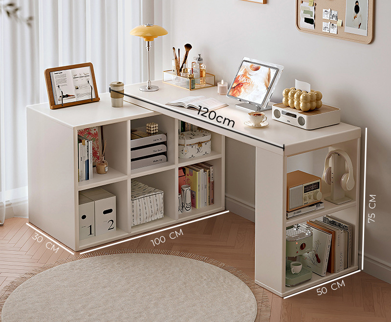 Bàn làm việc thông minh kèm kệ sách gỗ MDF phủ melamin thương hiệu IGA - GP368