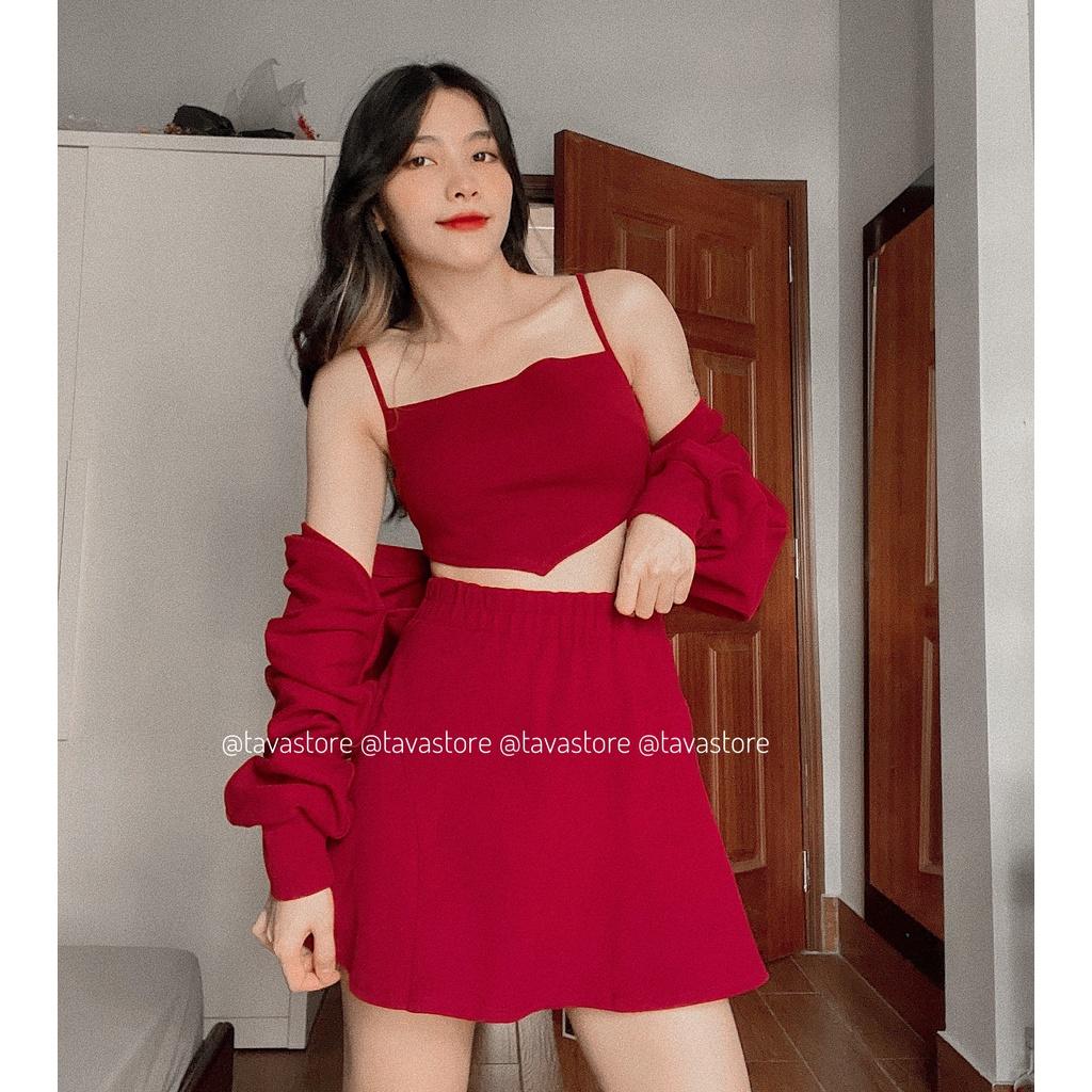 Set áo 2s + Áo khoác + Chân váy