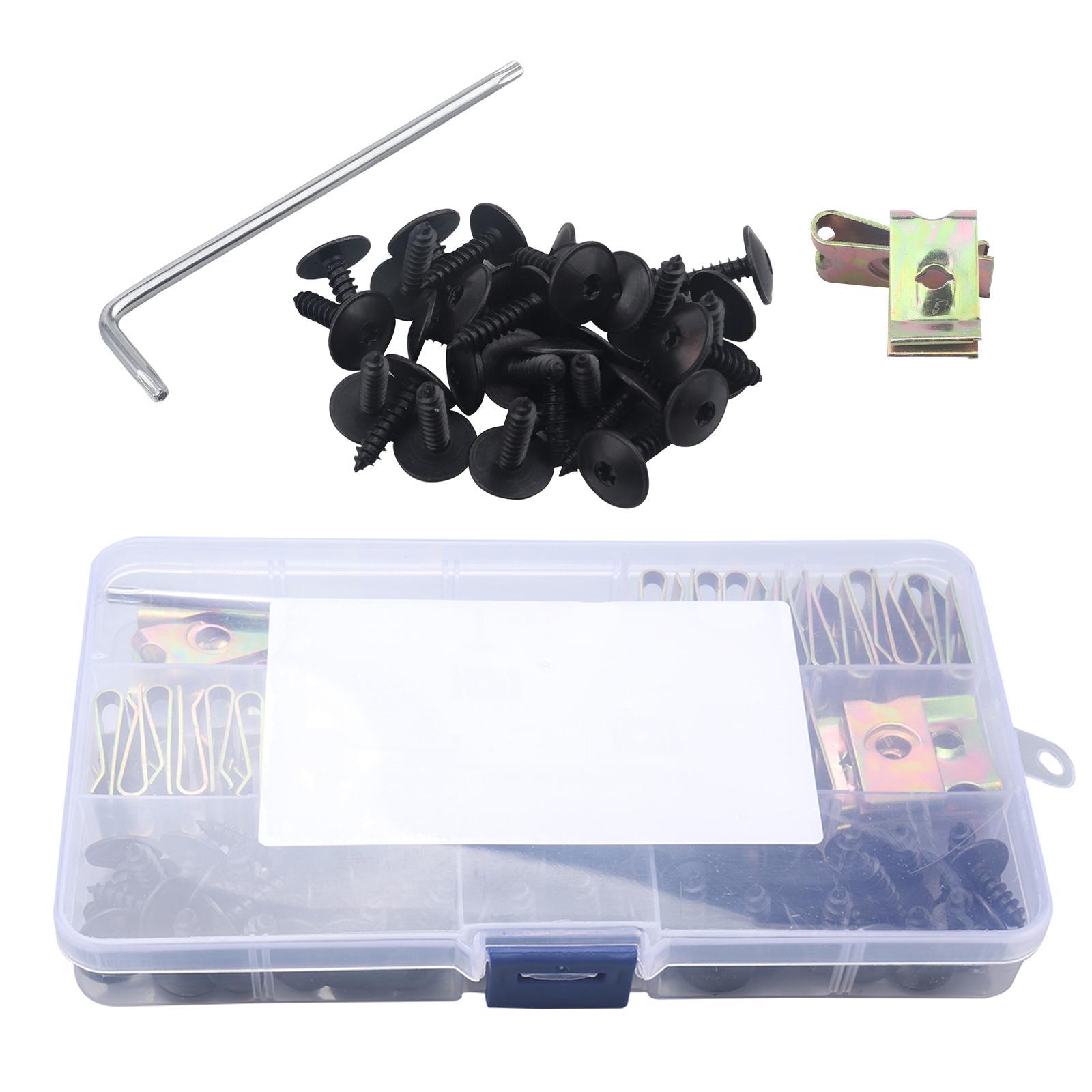 100Pcs M5 Nut Kit Screws Fastener Clip Screw Bolt Steel Fastening Nut for Automotive Replacement Durable Spare Parts Accessories