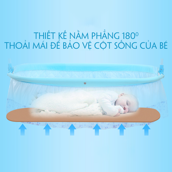 Nôi điện rung cho em bé sơ sinh Kawaii Home, Có điều khiển Bluetooth phát nhạc