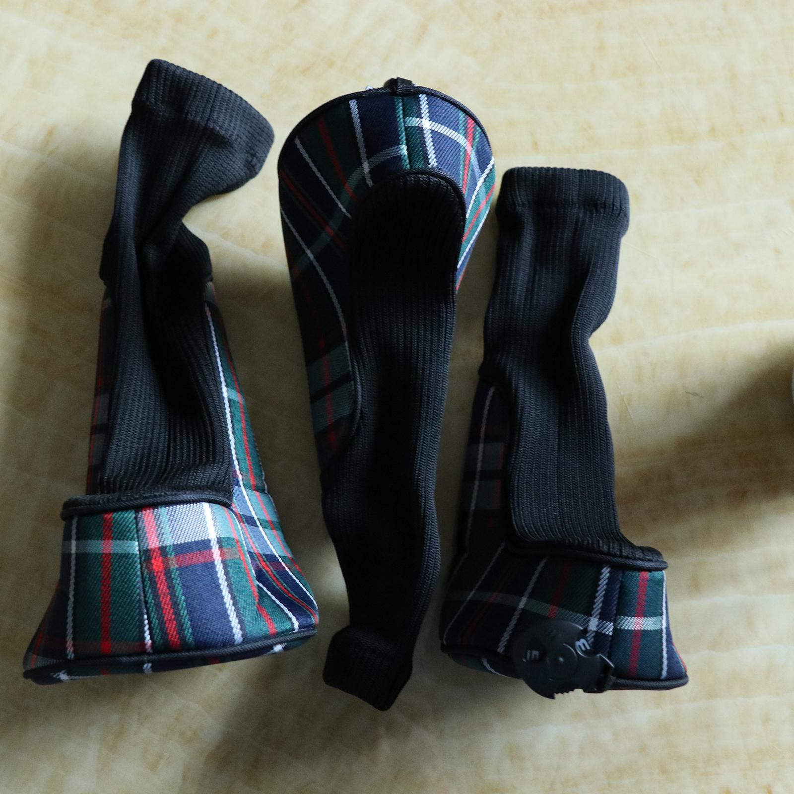 3x Golf Club Head Cover Driver Fairway Wood Covers Protector Sleeve