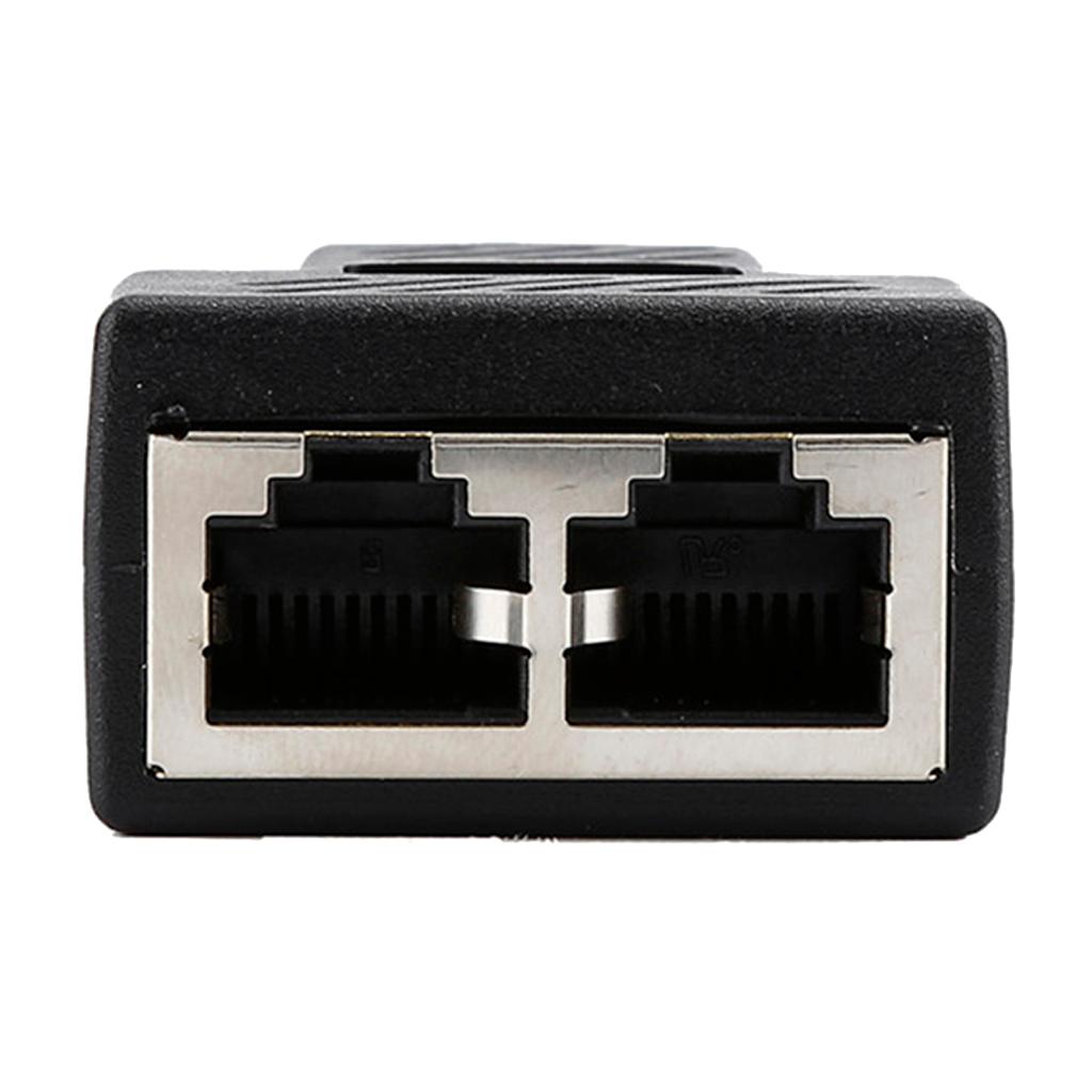 Splitter Adapter 1 to 2 Ethernet Converter with Two Sockets, CAT 5 / CAT 6 Ethernet Converter