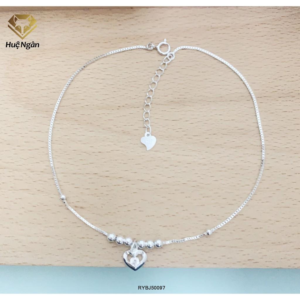 Lắc chân bạc Ý 925 Huệ Ngân - Tim xinh RYBJ50097