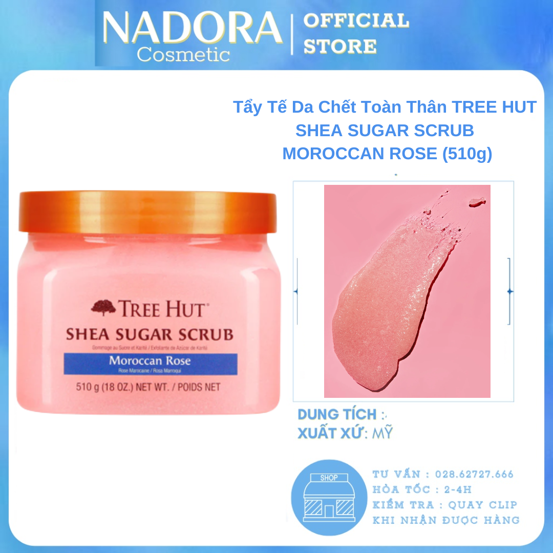 Tẩy Tế Da Chết Toàn Thân TREE HUT SHEA SUGAR SCRUB MOROCCAN ROSE