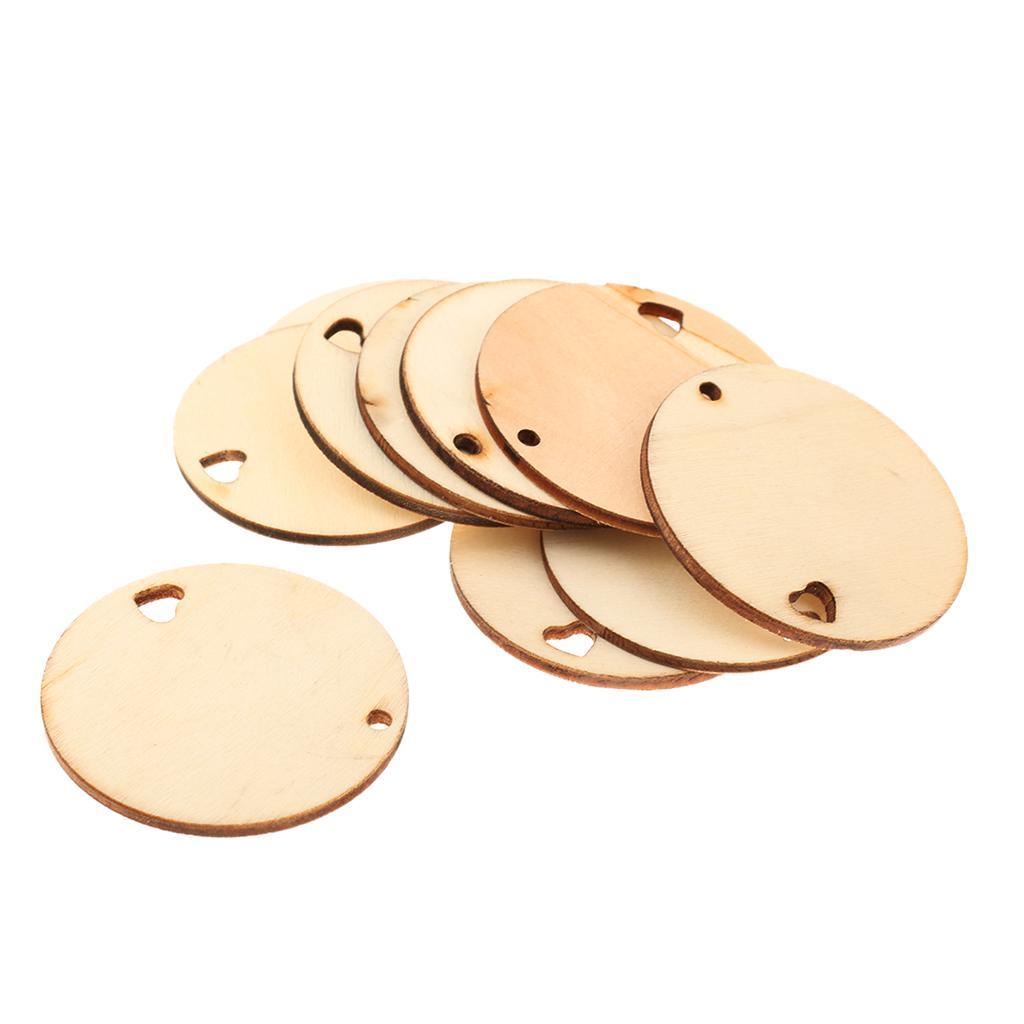 20Pcs Unfinished Wood Geometric Shapes Hanging Tags Cutouts Decoration Craft