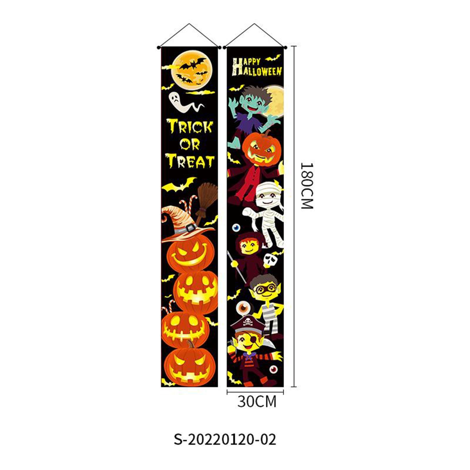 Hanging Banners Halloween Couplet Scary Decorative Sign Outdoor Flag for Party Carnival Haunted House Front Door Outside Yard