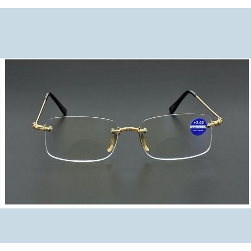 Kính lão thị viễn thị hai tròng siêu nhẹ gọng khoan KT92UNIQUI  GOLD kiểu dáng doanh nhân NHÌN XA VÀ GẦN
