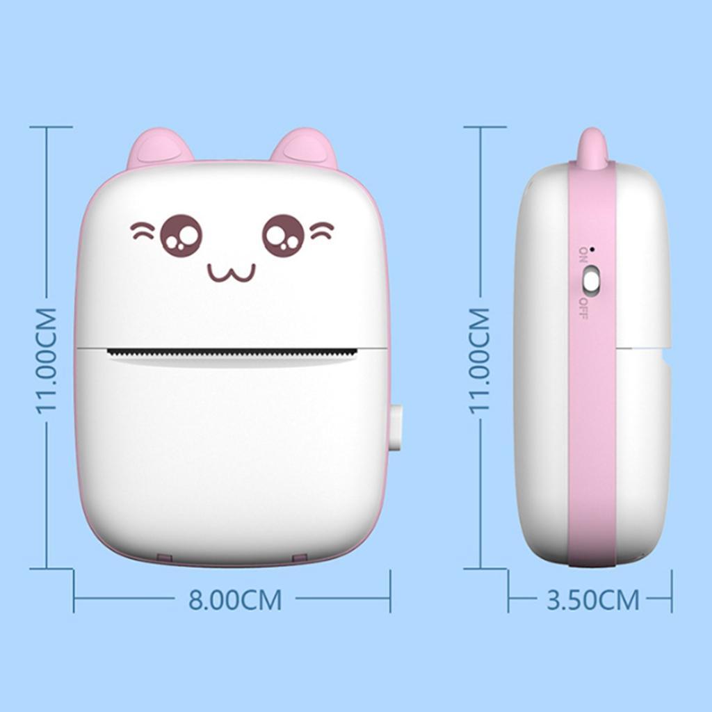 2Pcs Pocket Thermal Printer Mini Photo Printer for Picture Label 57*30mm Paper
