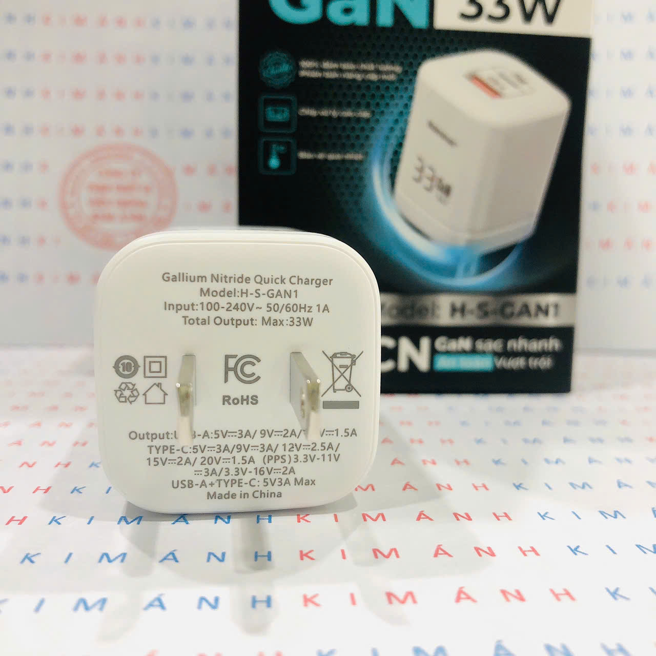 Củ sạc nhanh Ham.mer GaN ( H-S-GAN1) công suất 33W có 2 cổng sạc USB + C , Check Qr hàng chính hãng bảo hành 1 năm