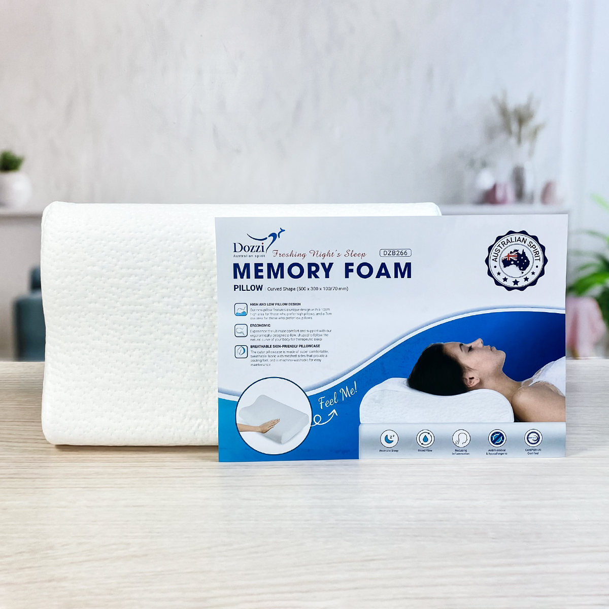 Gối ngủ ngon Memory Foam DZB266 Dozzi (Hàng chính hãng)