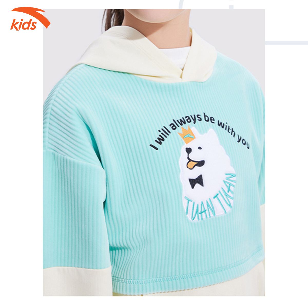 Áo nỉ bé gái Anta Kids kiểu dáng hoodie, chất liệu cao cấp 362248723