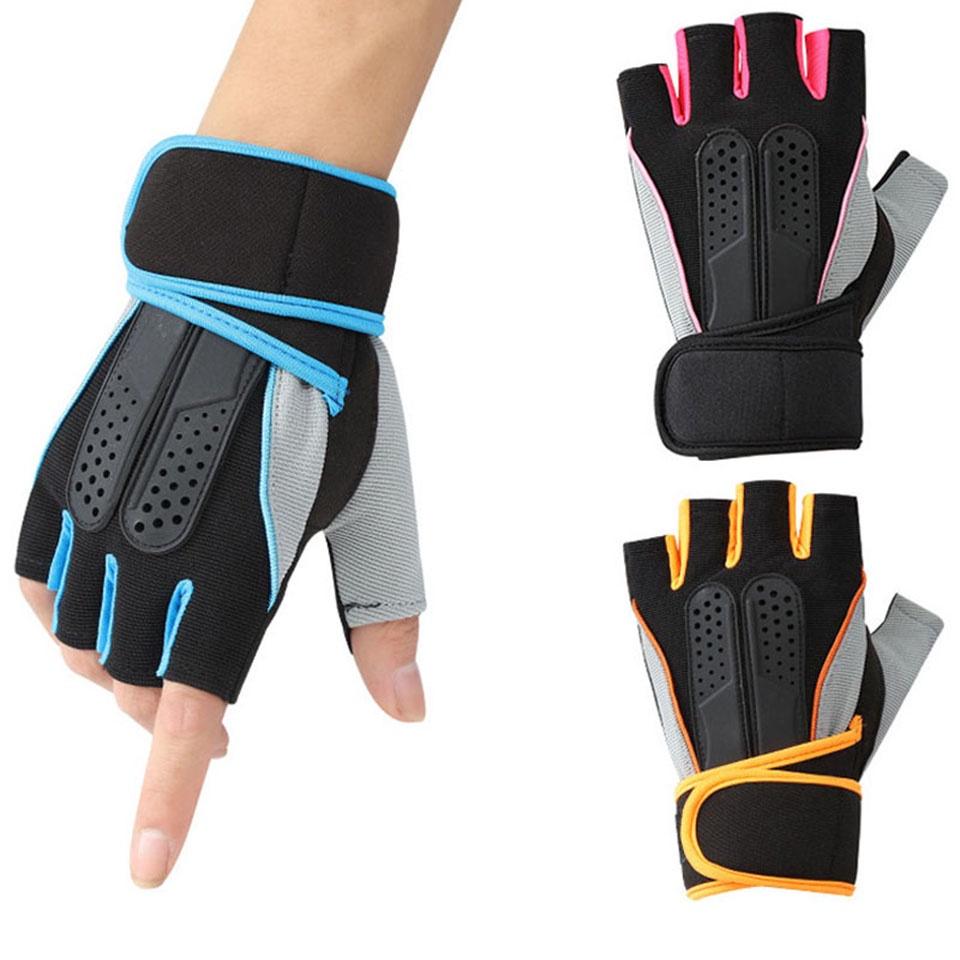 Găng tay hở ngón chống trượt thoáng khí hỗ trợ nâng tạ