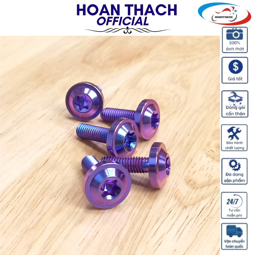 Ốc Gr5 Titan Đầu Dù 6L20 Tím Dùng cho nhiều dòng xe SP010347 (giá 1 con)