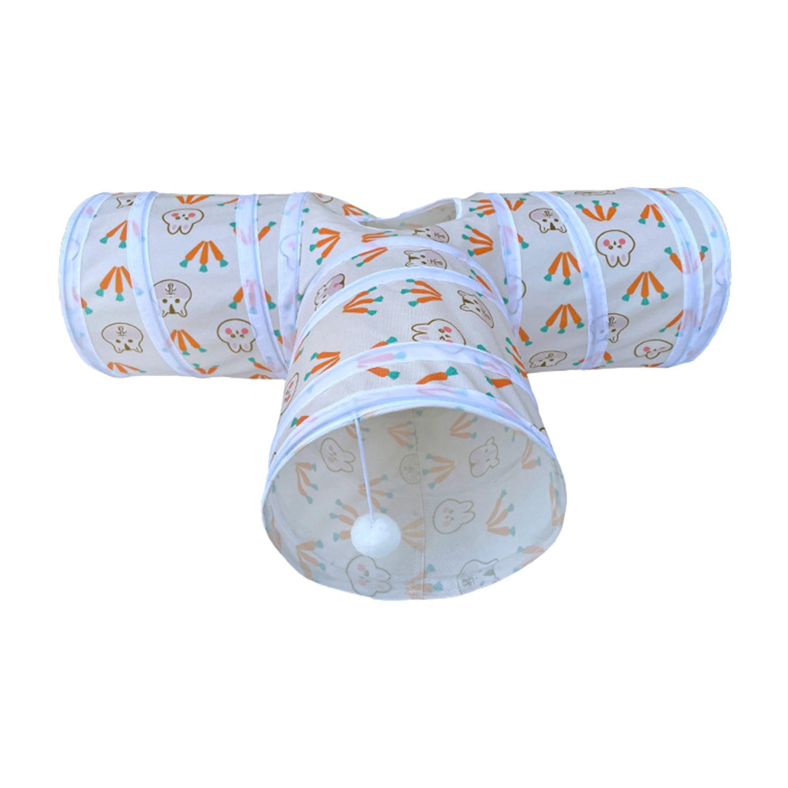 Pet Cat Tunnel Hanging Toy Ball Collapsible Training for Puppy Rabbit Kitten T
