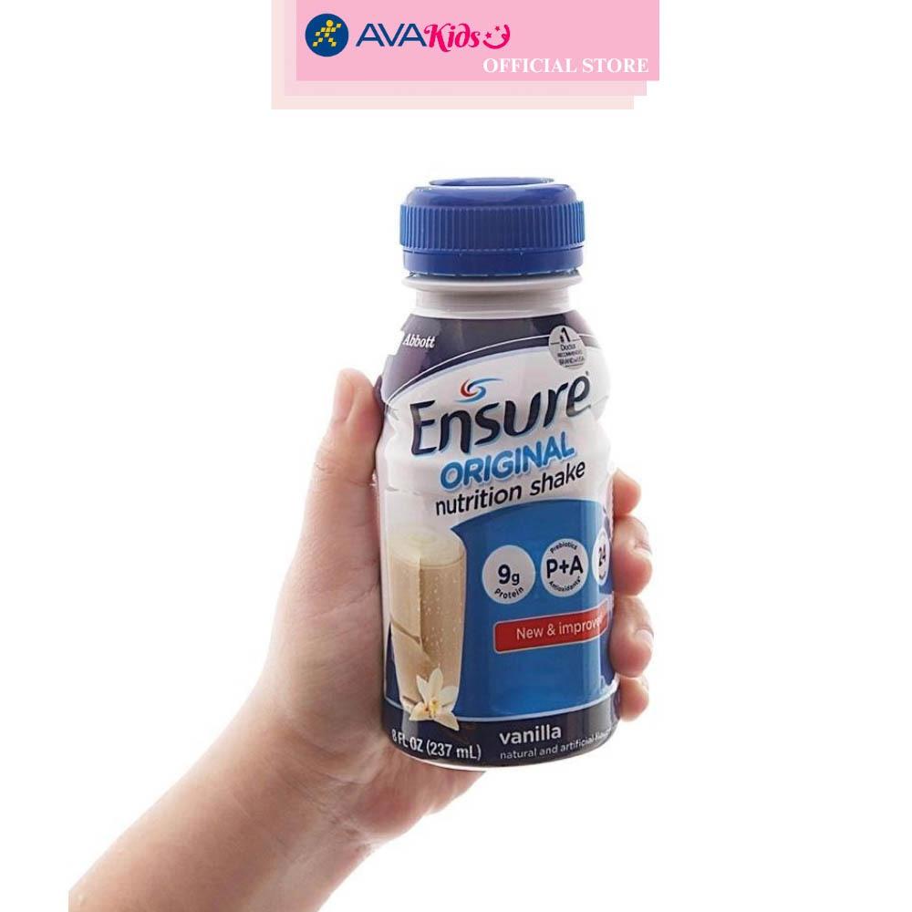 Lốc 6 chai sữa bột người lớn pha sẵn Ensure Original hương vani 237 ml