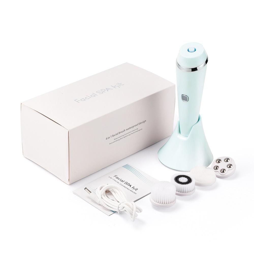 4 Trong 1 Làm Sạch Da Mặt Bàn Chải Làm Sạch Sâu Mặt Máy Lăn Massage Mặt Bàn Chải Chống Mụn Đầu Đen Bụi Bẩn Loại Bỏ