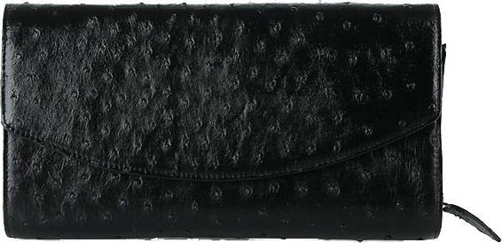 Túi xách nữ da đà điểu Huy Hoàng đeo chéo màu đen HT6430