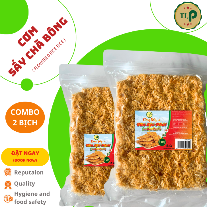 CƠM SẤY CHÀ BÔNG TÂN LỘC PHÁT COMBO 2 BỊCH - MỖI BỊCH 130G