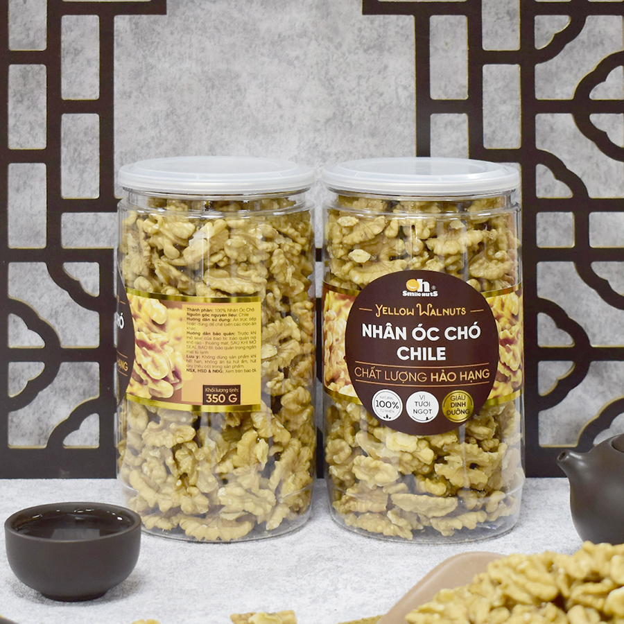 Nhân Óc Chó Vàng Chile Smilenuts _ Trọng lượng 165g/350g _ Nhân Óc Chó Vàng tươi ngon, vị ngọt, nhân dày, vị béo không đắng, chát, hàng mới chất lượng _ phù hợp với phụ nữa mang thai