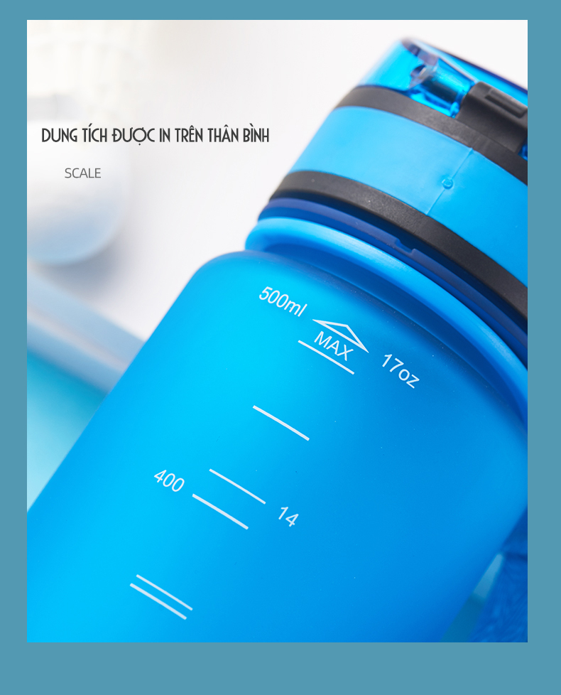 Bình Nước Tập Gym, Thể Thao, Đi Học UZSPACE Chất Liệu TRITAN BPA-FREE (500ml)