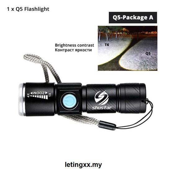 Đèn Pin Led 3 Chế Độ Sáng Chống Thấm Nước Sạc Usb Tiện Dụng