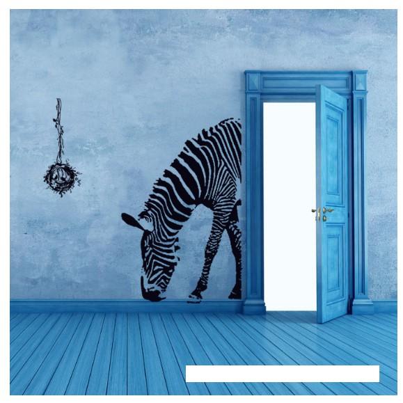 Decal trang trí tường - Ngựa Vằn Đen tinh tế