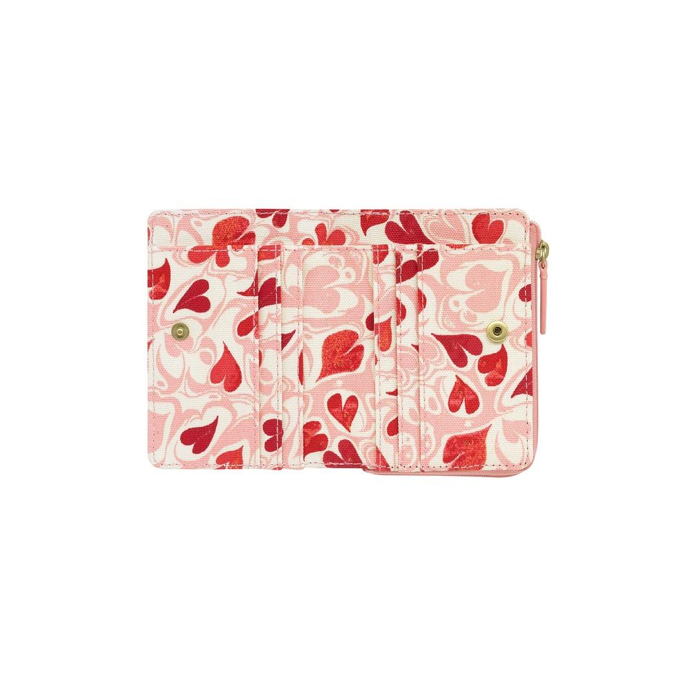 Cath Kidston - Ví nữ ngắn/Slim Pocket Purse - Marble Hearts Ditsy - Pink -1042177