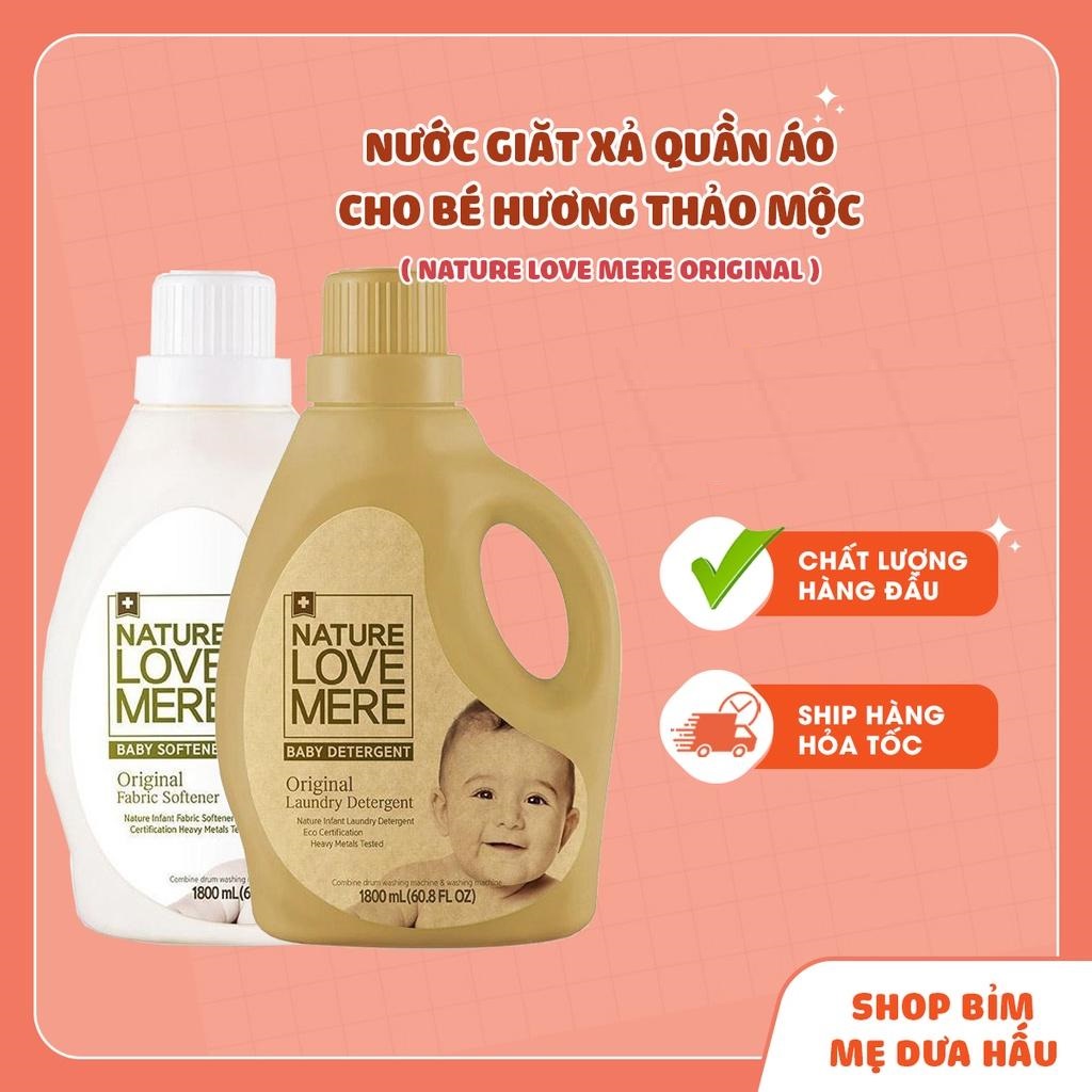 NƯỚC GIẶT/XẢ QUẦN ÁO TRẺ EM NATURE LOVE MERE ORIGINAL HƯƠNG THẢO MỘC 1800ml/1300ml