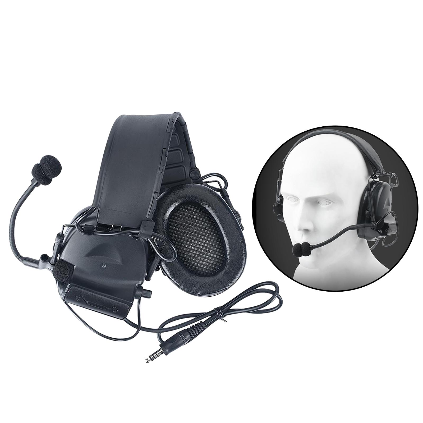 Tactical Headset Hearing Defender No Noise Reduction Sound Pickup Headphones for Outdoor Sports HUnting Shooting