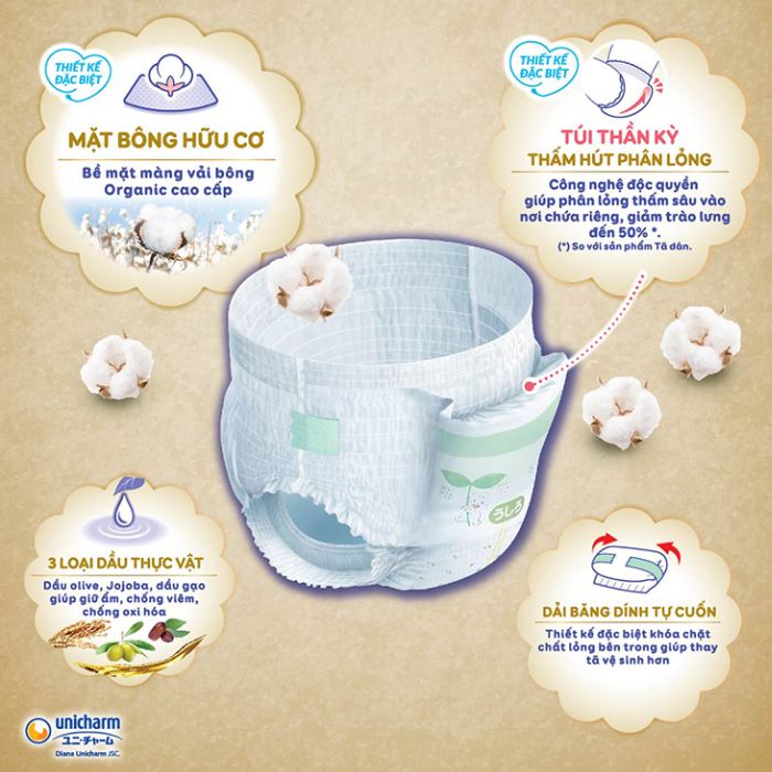 Tã Quần Moony Natural Bông Organic M46 (46 Miếng)