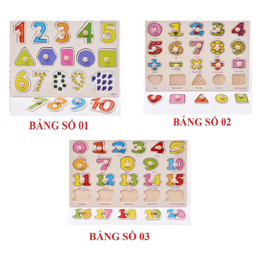 Combo 5 bảng gỗ có núm cầm chọn chủ đề cho bé 23x30 cm