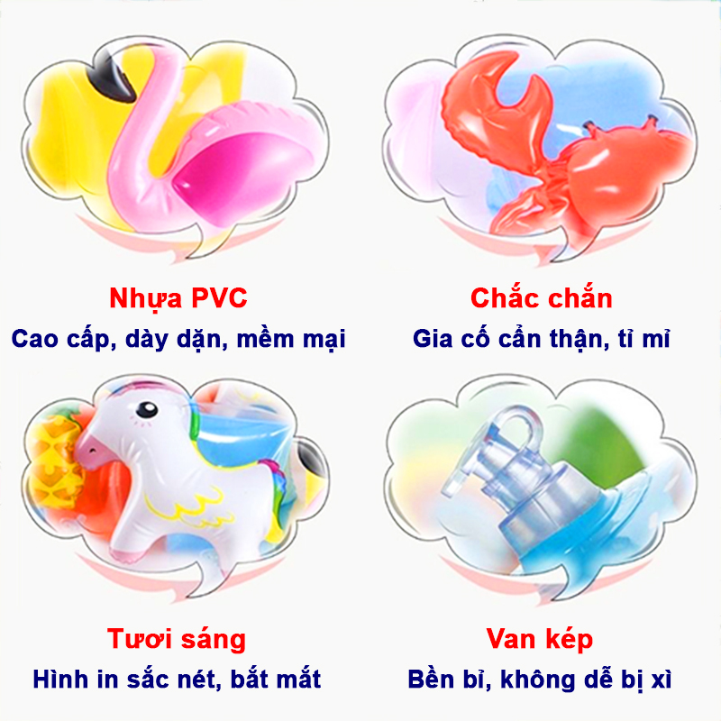 Phao bơi cho bé 3-6 tuổi cao cấp BBShine, Phao tay cho bé nhiều họa tiết ngộ nghĩnh – PB001