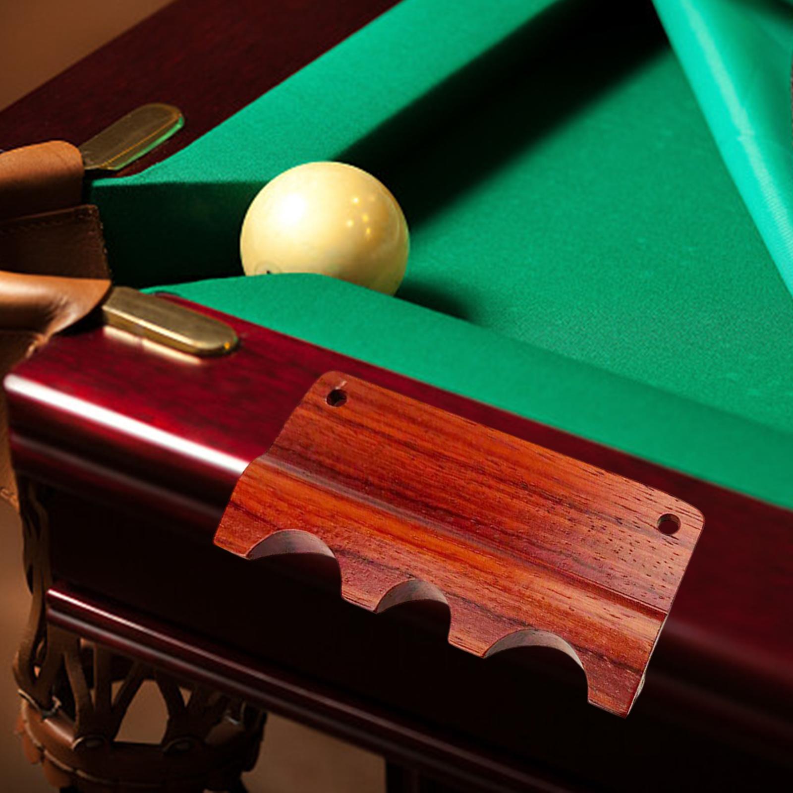 Pool Cue Holder for Table, Pool Table Cues Sticks Holder, Portable Nonslip Weighted Wooden 3 Cue Durable Snooker Rod Rack Table Clip