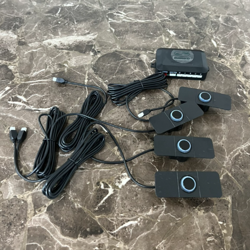 Cảm biến lùi 4 mắt Greenyi AHD-PS001 tích hợp đo khoảng cách dùng cho màn hình DVD và Android chuẩn AHD