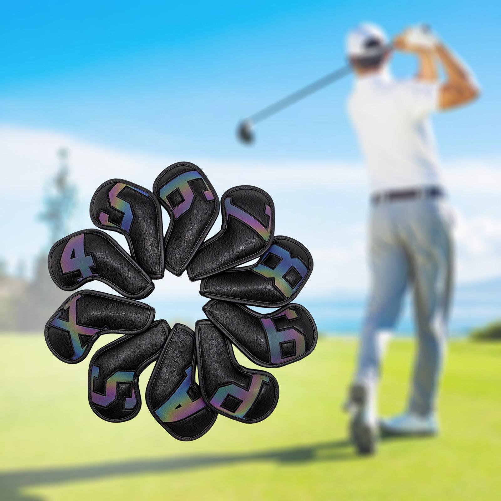 10Pcs Golf Iron Headcovers, Portable Durable Golf Club Head Cover for Travel Gift