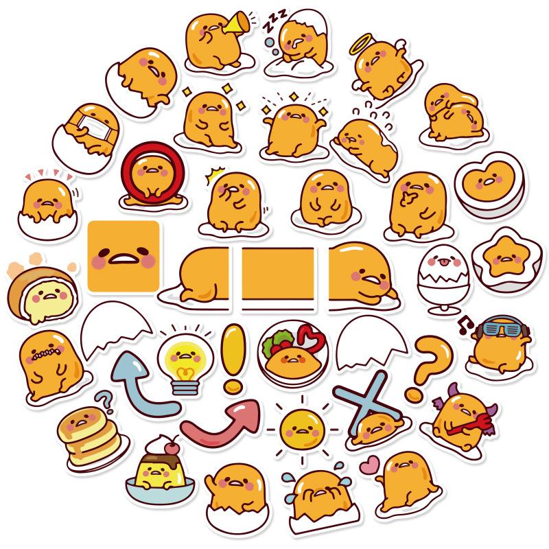 Sticker Trứng lười Gudetama chibi hoạt hình trang trí mũ bảo hiểm,guitar,ukulele,điện thoại,sổ tay,laptop