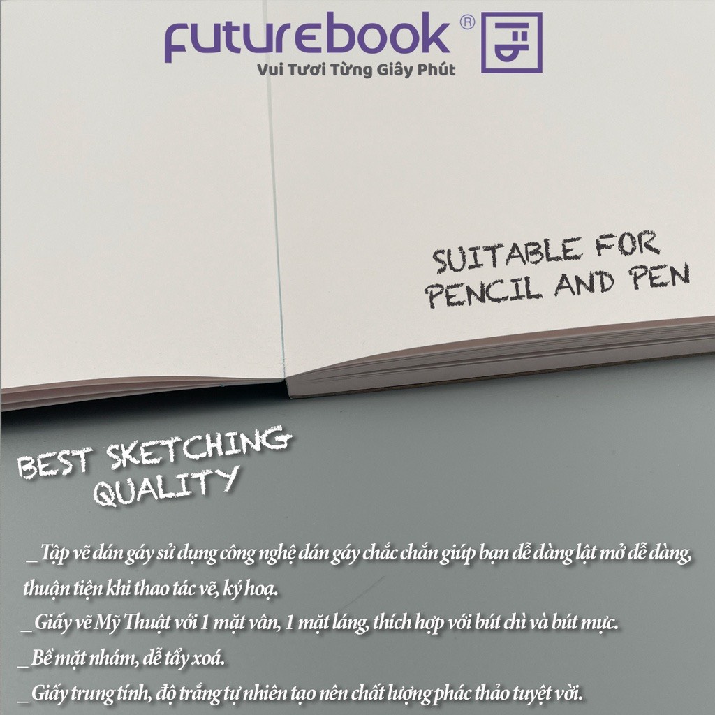 FUTUREBOOK-Tập Vẽ Ký Họa (Sketchbook ) Fantasy Khổ A4_Khổ A3 –Định Lượng 160Gsm-40 Tờ.(Shop giao ngẫu nhiên )