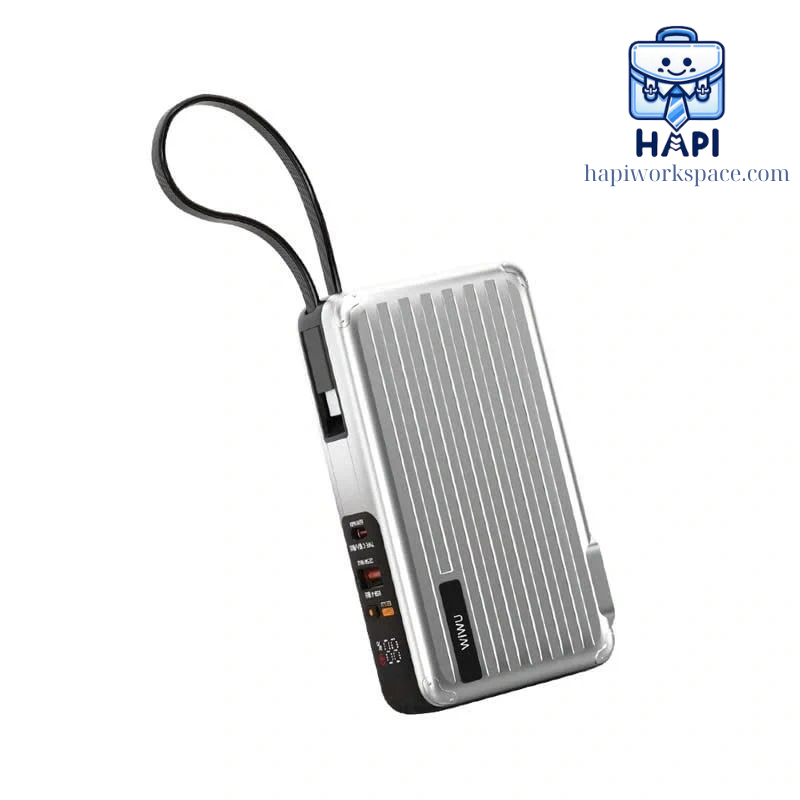 Sạc dự phòng hàng chính hãng WiWU Summit 10.000mAh 30W Wi-P045: Tích hợp cáp Type-C, kiêm củ sạc 65W đa năng