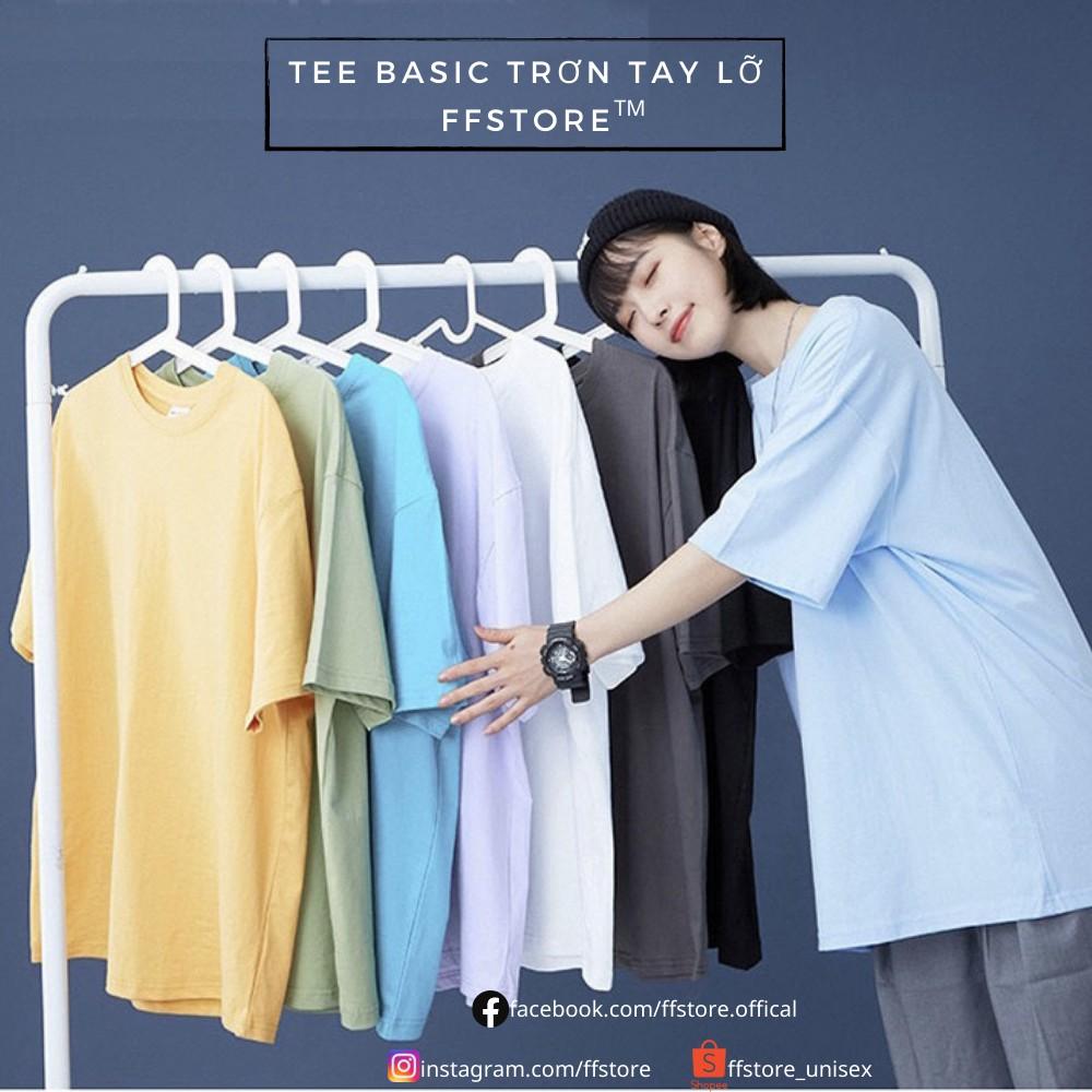 Áo thun trơn tay lỡ nữ nam unisex Cotton mịn, thoáng mát FFStore