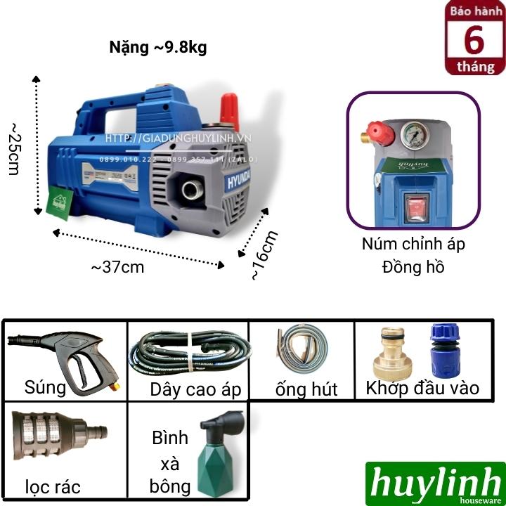 Máy xịt rửa xe chỉnh áp Hyundai HRC906 - công suất 1500W - Tặng béc rửa máy lạnh