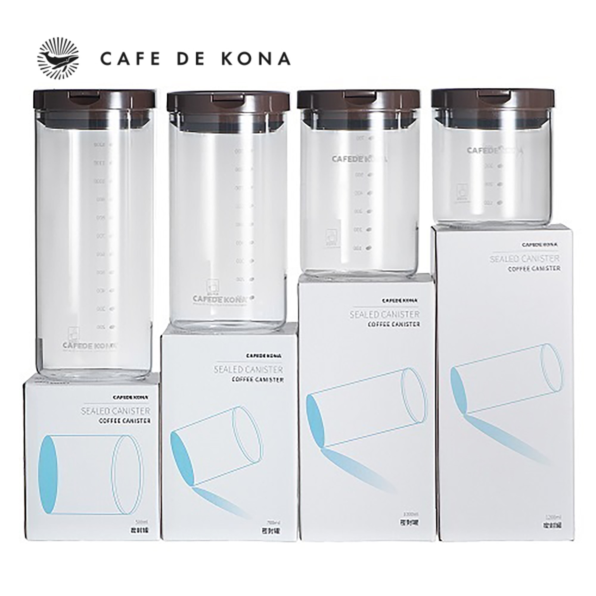 Hũ thuỷ tinh đựng cà phê có van 1 chiều CAFE DE KONA