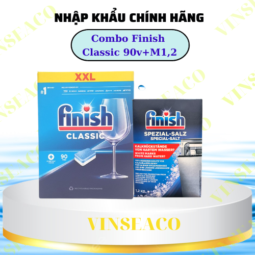 Muối Finish 1.5kg + Viên rửa bát Finish 85 viên (Đức) dùng cho máy rửa chén bát