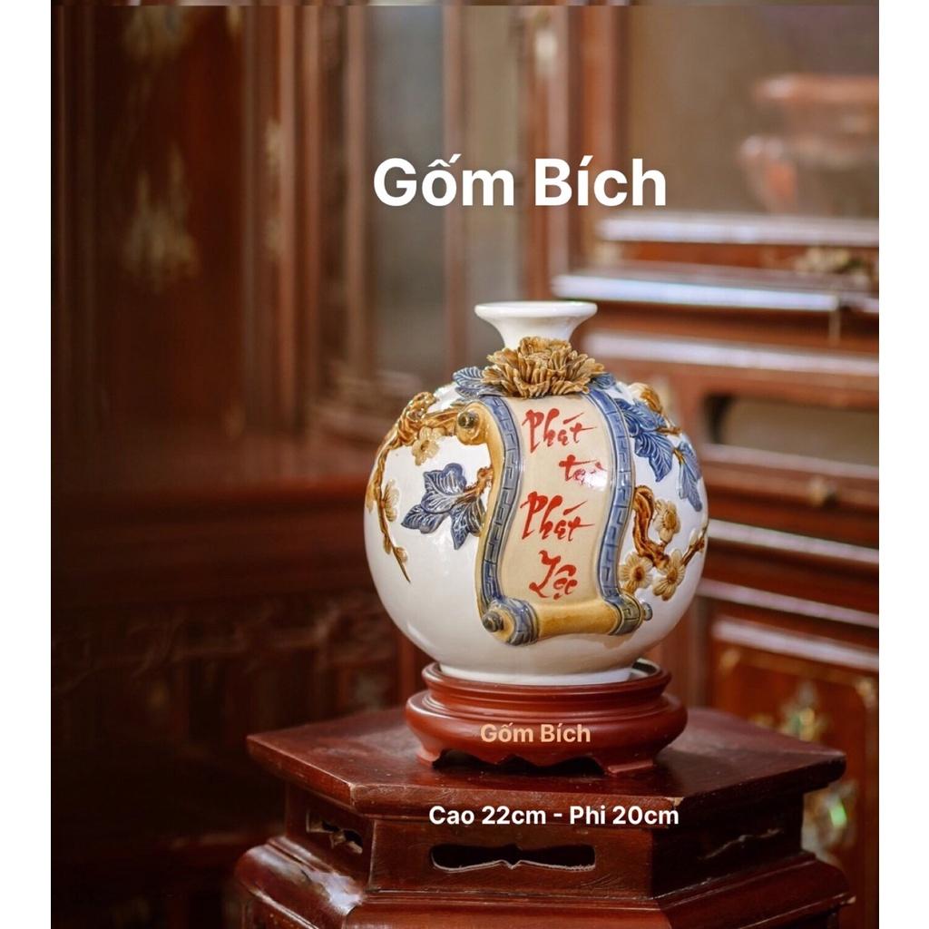 Bình Hút Lộc Vạn Sự Như Ý Phát Tài Phát Lộc Bình Phong Thủy Tài Lộc Gốm Sứ Cao Cấp