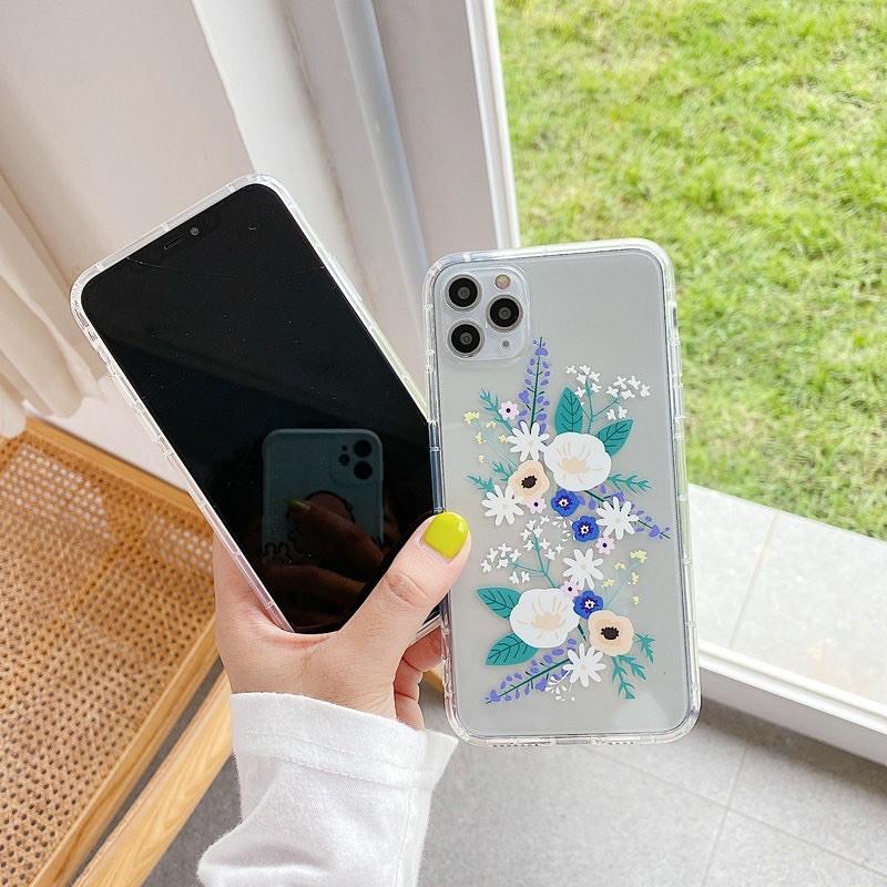 Ốp Lưng Case dành cho Iphone Dẻo Hoa cỏ Trong Không Ngả Màu 7g/8g/7Plus/8Plus/X/Xs/Xsmax/Xr/11/11Pro/11Promax/12/12pr