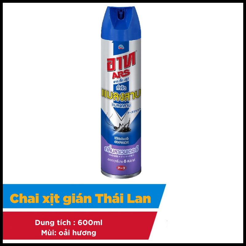 Chai Xịt Diệt GIÁN và các loại côn trùng - Hương hoa Oải Hương. ARS JET BLUE1 LAVENDER 600ml