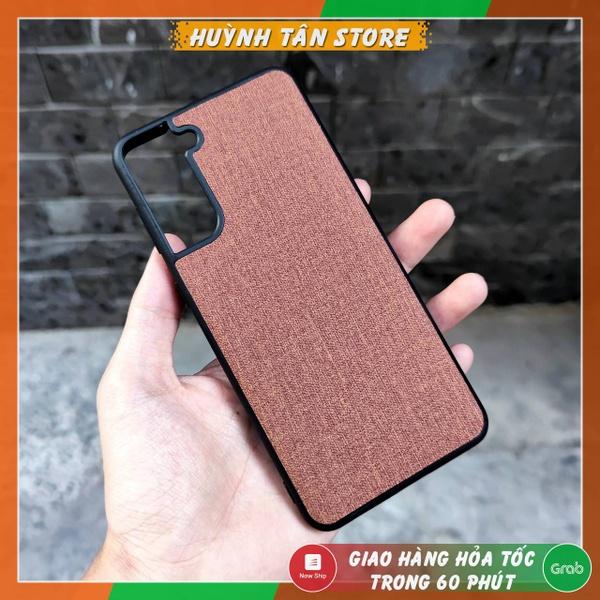 Ốp lưng s21 plus s21 plus 5g chống vân tay nhựa cứng viền đen giả vải JEAN 1 màu phụ kiện huỳnh tân store
