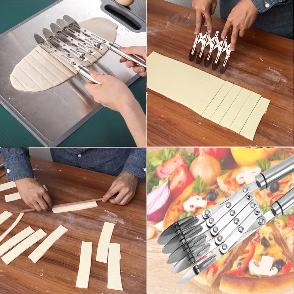 Dao Làm Bánh 5 Bánh, Dụng Cụ Cắt Mì Ý Và Mì, Dụng Cụ Cắt Bánh Pizza, Nhiều Dụng Cụ Cắt Con Lăn Mì Ống, Con Lăn Nướng Bánh