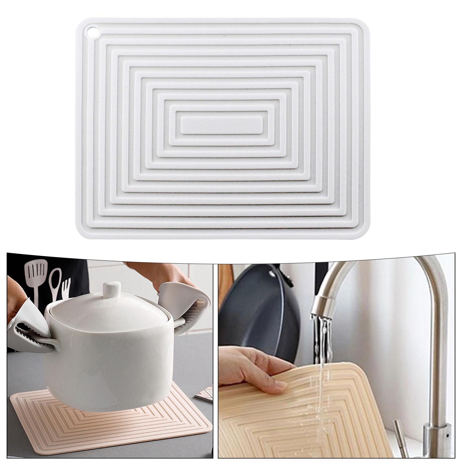 Silicone Dish Drying Mat Heat Resistant Waterproof Dish & Utensil Draining Board Sink Cover