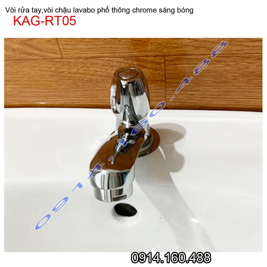 Vòi lavabo lạnh KAG-RT05, vòi chậu rửa mặt thân nhỏ tay gạt giá sỉ nước mạnh sử dụng tốt